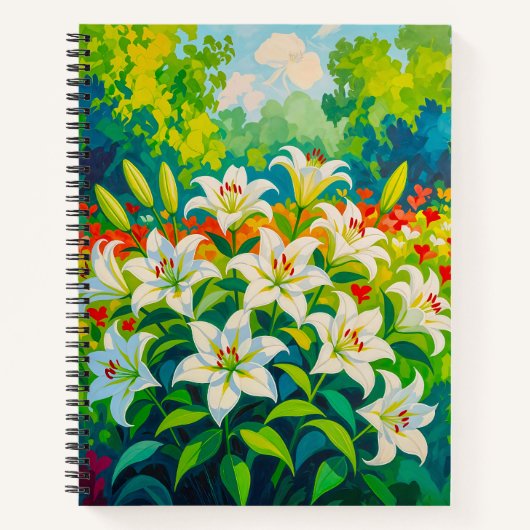 White Lilies Notebook Notitieboek (Voorkant)