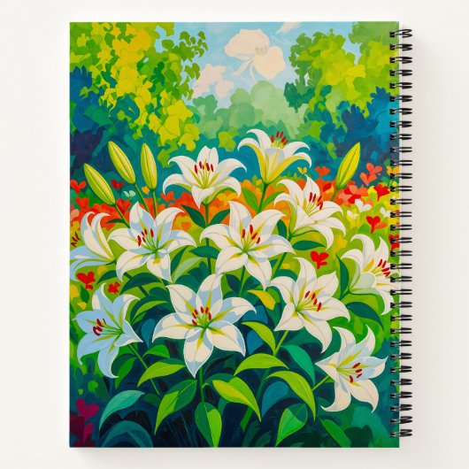White Lilies Notebook Notitieboek (Achterkant)