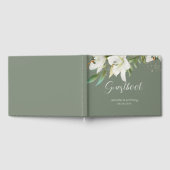 White Lilies Smokey Green Background Gastenboek (Volledig)