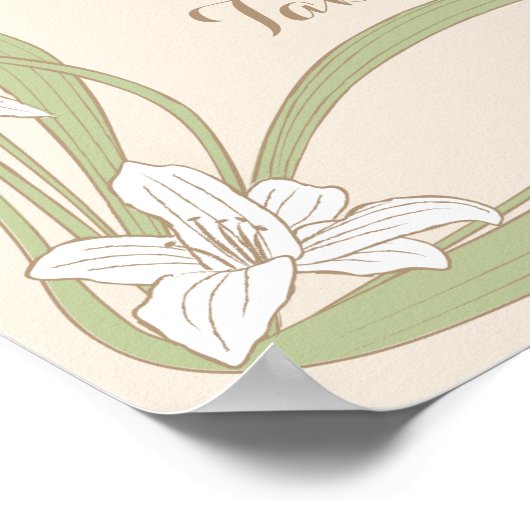 White Lilies Wedding Gift Table Poster (Hoek)