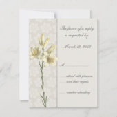 White Lillies Floral Wedding Invitation RSVP (Voorkant)