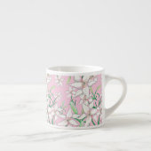 White Lillies on Pink Background Illustration Espresso Kop (Rechts)