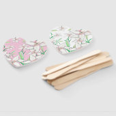 White Lillies on Pink Background Illustration Handwaaier (Niet-gemonteerd)