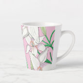 White Lillies on Pink Background Illustration Latte Mok (Rechts)