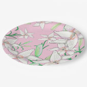 White Lillies on Pink Background Illustration Papieren Bordje (Gekanteld)