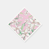 White Lillies on Pink Background Illustration Servet (Hoek)