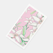 White Lillies on Pink Background Illustration Servet (Hoek)