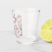 White Lillies on Pink Background Illustration Shot Glas (Rechts)