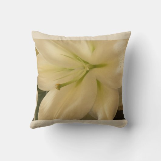 White Lillum Flower Photo Cushion Kussen (Achterkant)