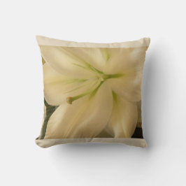 White Lillum Flower Photo Cushion Kussen