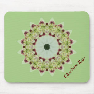White Lily 16 Point Star Kaleidoscoop Muismat