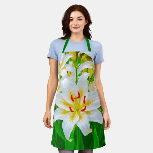 White Lily Apron Schort (Gedragen)