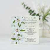 White Lily begrafenisaankondigingen Kaart (Staand voorkant)