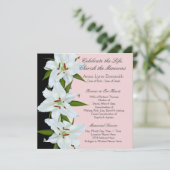 White Lily begrafenisaankondigingen Kaart (Staand voorkant)