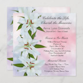 White Lily begrafenisaankondigingen Kaart (Voorkant / Achterkant)