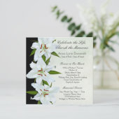 White Lily begrafenisaankondigingen Kaart (Staand voorkant)