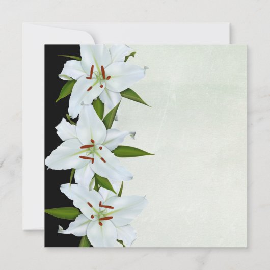 White Lily begrafenisaankondigingen Kaart (Achterkant)