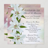 White Lily begrafenisaankondigingen Kaart (Voorkant / Achterkant)