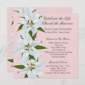 White Lily begrafenisaankondigingen Kaart (Voorkant / Achterkant)