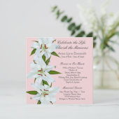 White Lily begrafenisaankondigingen Kaart (Staand voorkant)