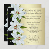 White Lily begrafenisaankondigingen Kaart (Voorkant / Achterkant)