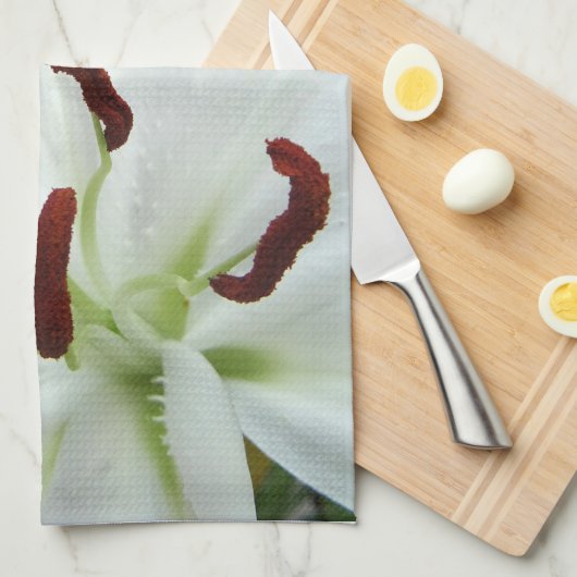 White Lily. Bloem. Theedoek (Quarter Fold)