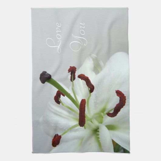 White Lily. Bloem. Theedoek (Verticaal)