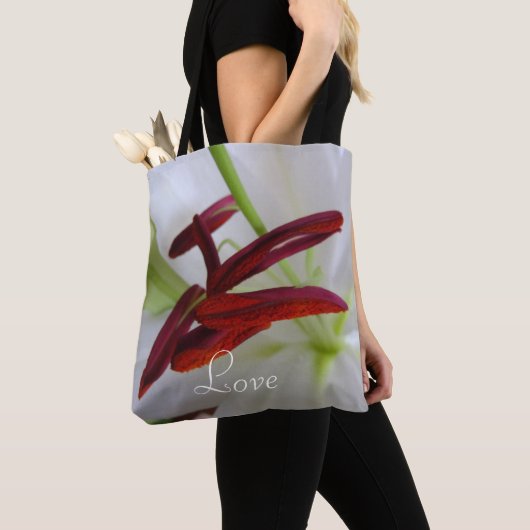 White Lily, bloem. Tote Bag (Dichtbij)