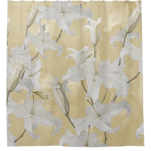 White Lily Blossom Glam 3a Douchegordijn (Voorkant)