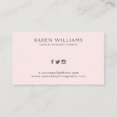 White lily bouquet floral monogram op roze visitekaartje (Achterkant)