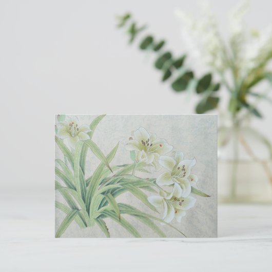 White Lily Briefkaart (Staand voorkant)