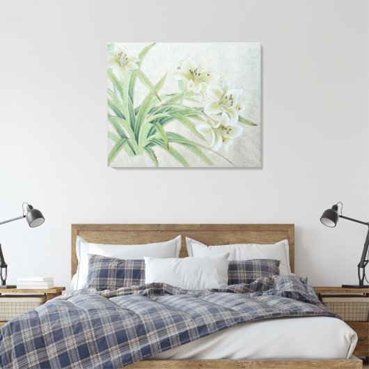White Lily Canvas Afdruk (Insitu (Slaapkamer))