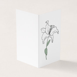 White lily condoleances card kaart
