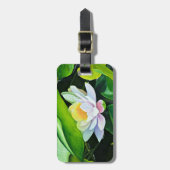 White Lily Floral Bagagelabel (Voorkant verticaal)