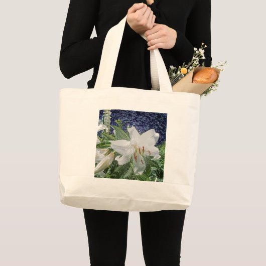 White Lily Floral Canvas tas (Voorkant (product))