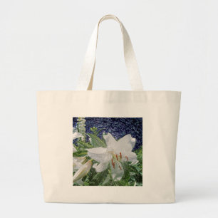 White Lily Floral Canvas tas