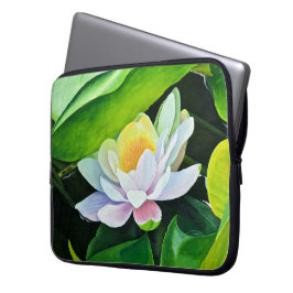 White Lily Floral Laptop Sleeve