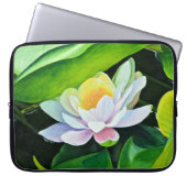 White Lily Floral Laptop Sleeve (Voorkant)