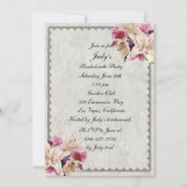 White Lily Floral Marble Bachelorette Party Kaart (Voorkant)