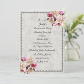 White Lily Floral Marble Bachelorette Party Kaart (Staand voorkant)