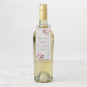 White Lily Floral Marble Wedding Bottle Hangers (Op fles)