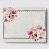 White Lily Floral Marble Wedding Guestbook Gastenboek (Achterkant)