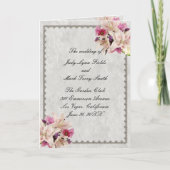 White Lily Floral Marble Wedding Program Kaart (Voorkant)