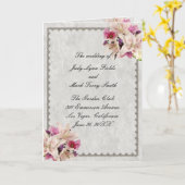 White Lily Floral Marble Wedding Program Kaart (Gele Bloem)