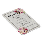 White Lily Floral Marble Wedding Save the Date Magneet (Rechterzijde)