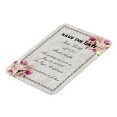 White Lily Floral Marble Wedding Save the Date Magneet (Linkerzijde)