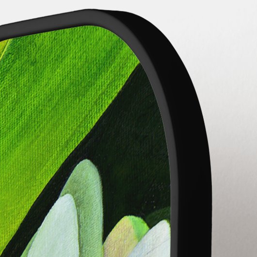 White Lily Floral Pickleball Paddle (Links Detail)