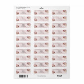 White Lily Floral Pink Marble Wedding Address Etiket (Full Sheet)