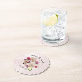 White Lily Floral Pink Marble Wedding Kartonnen Onderzetters (Insitu)