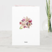 White Lily Floral Pink Marble Wedding Program Kaar Kaart (Achterkant)